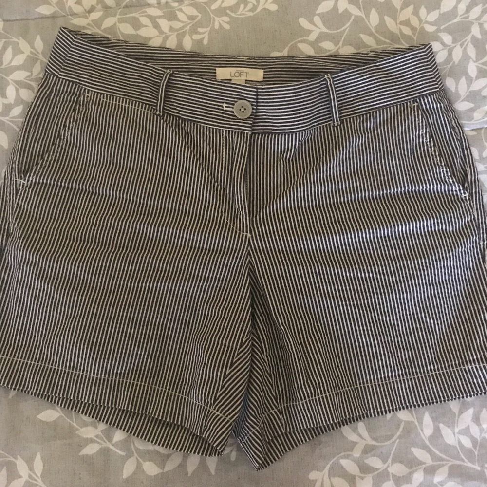 Loft blue stripe shorts